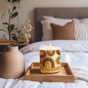 Lemon Myrtle Soy Candle ~ Australian Candles ~ Smells of the Aussie Bush ~ Aboriginal Art Candles ~ 300ml