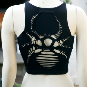 SPIDER T-shirt | Halloween crop top | gothic rocker shirt | cosplay
