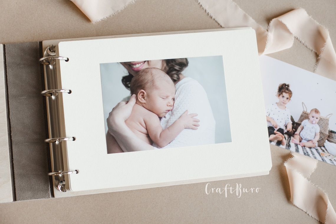 Baby Photo Album Personalized Baby Album Rustic Book Girl Etsy