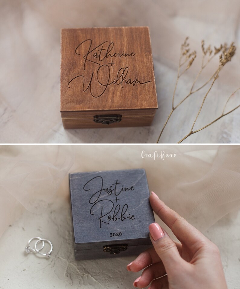 Custom ring holder Ring bearer box Personalized wedding ring Etsy