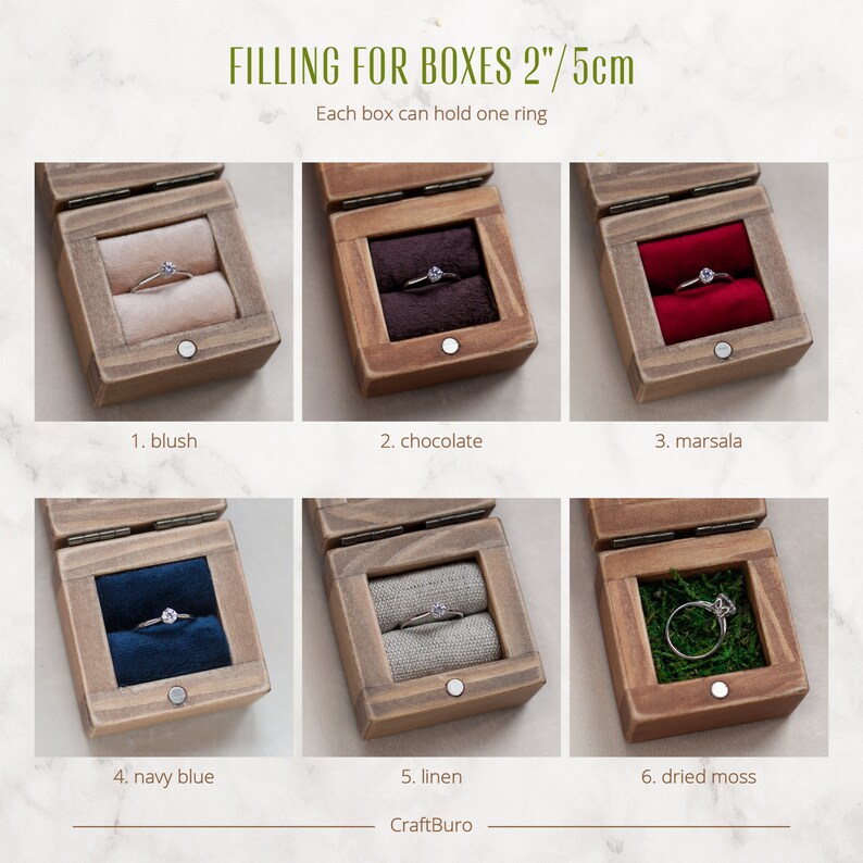 Ring Box Set of 2 Wood Ring Box Rustic Ring Box Engagement Etsy