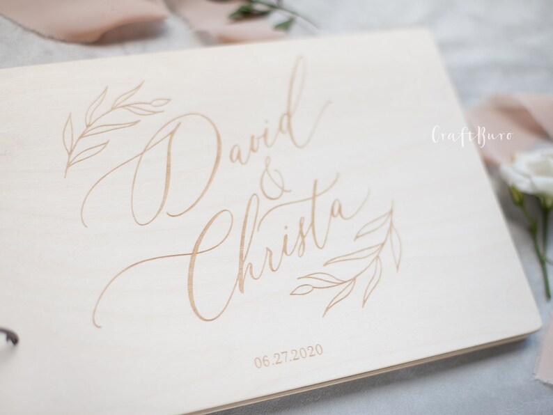 Guest Sign in Book Personalized Elegant Wedding Calligraphy Etsy