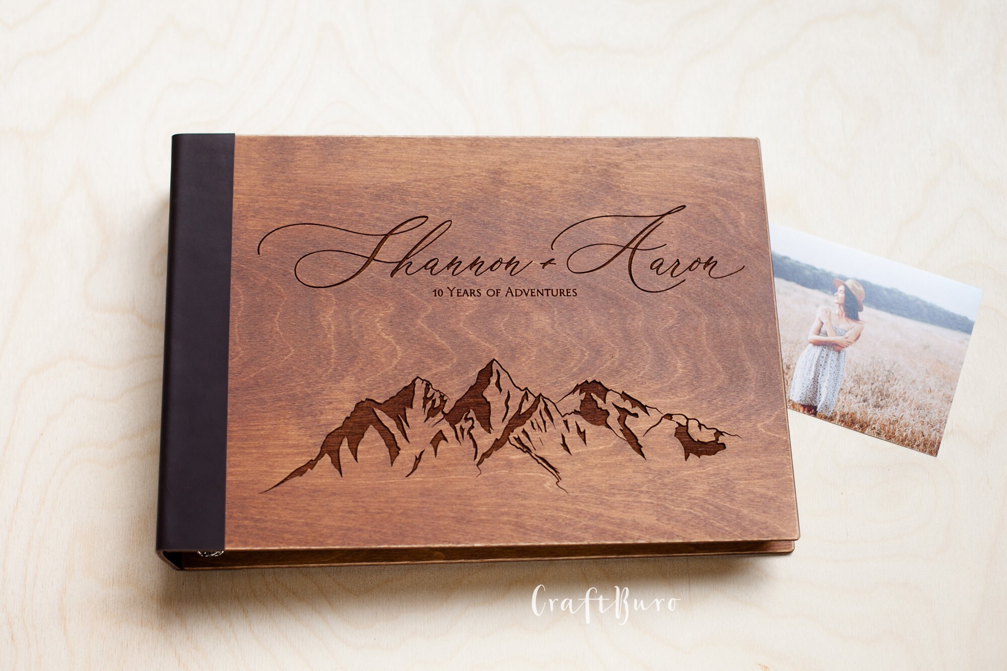 Photo Album Rustic Wood Photo Album Honeymoon Album Custom Etsy