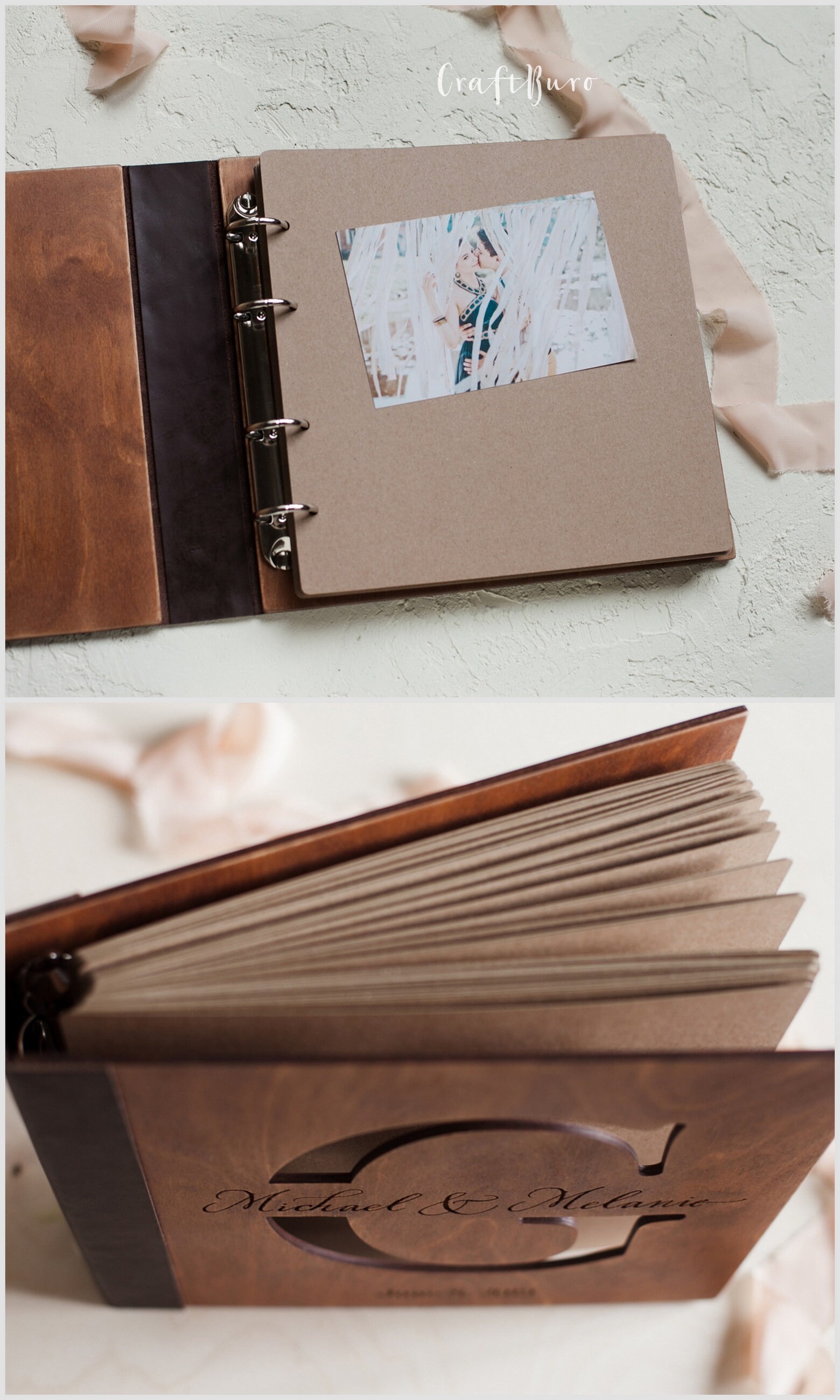 Personalized wedding photo album 3rd anniversary gift Etsy
