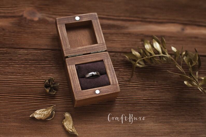 Ring Box Set of 2 Wood Ring Box Rustic Ring Box Engagement Etsy