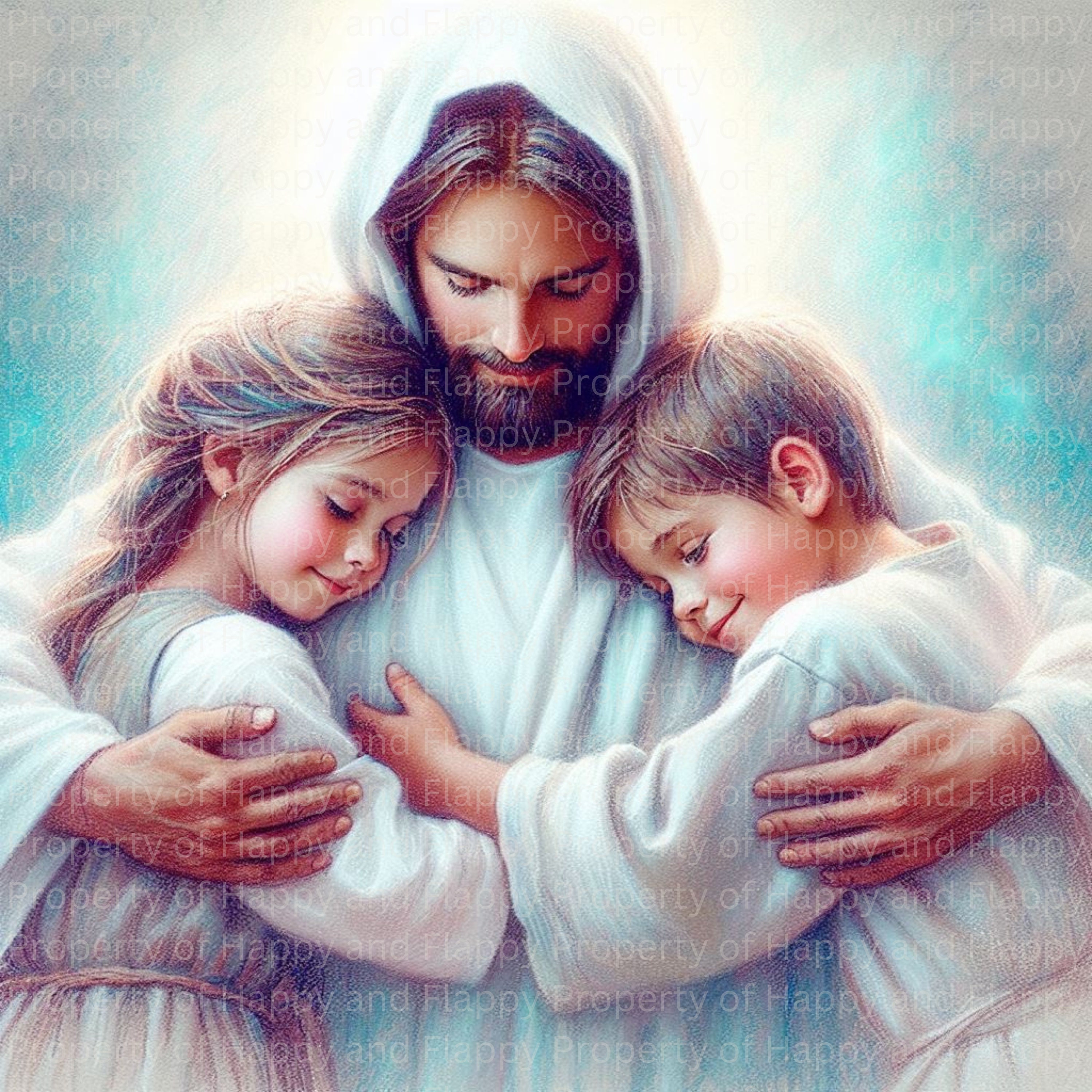 Children and Jesus Christ Downloadable and Printable Baptism Print or ...
