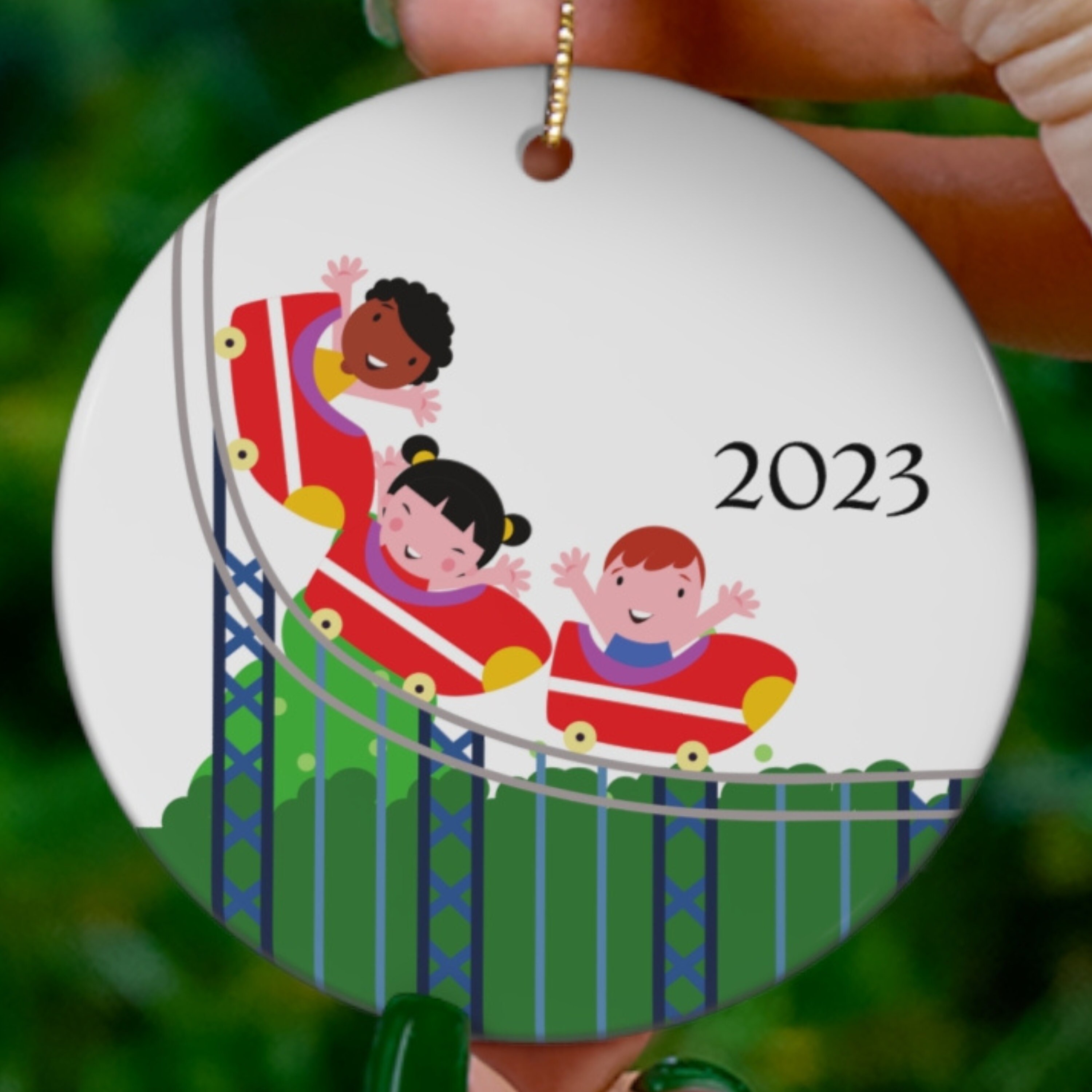 Cute Roller Coaster Ornament for Theme Park Lovers in Your Life Ceramic