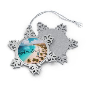 Aruba Christmas Ornament | Pewter Snowflake Ornament