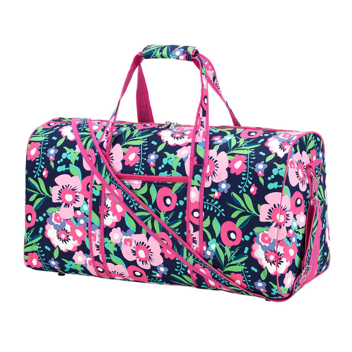 Overnight Bag with shoulder strap. Pink Tote bag Girls Duffel Etsy