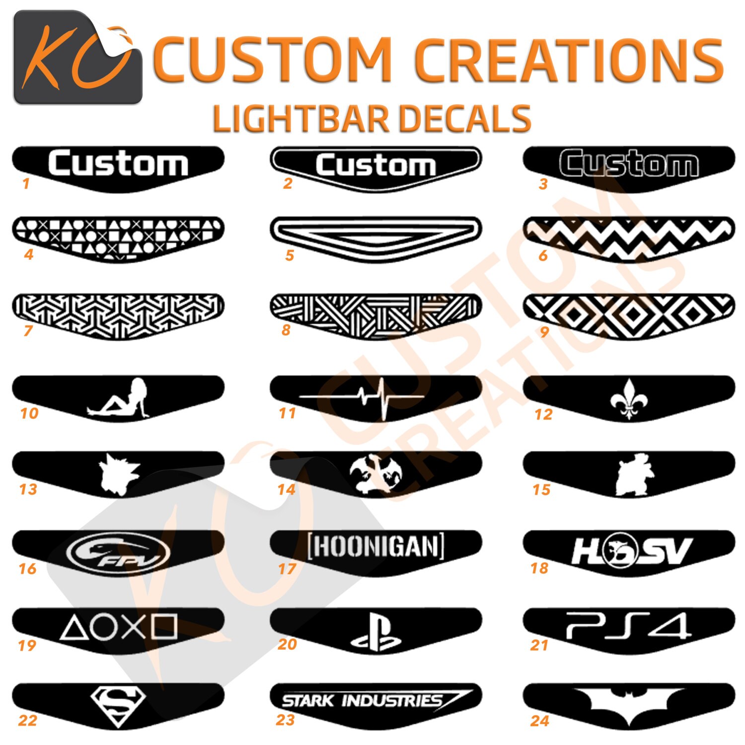 Custom Playstation 4 Light Bar Decal X1 PS4 Lightbar