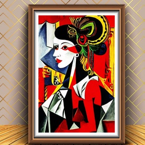 Cubism Woman Art Print: Modern Home Decor (Digital Download)