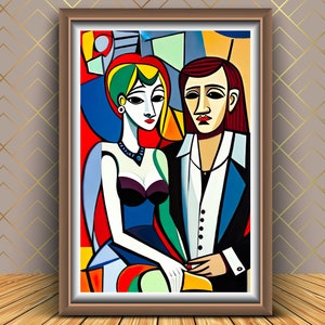 Cubism Art , No54  Printable 2:3 Ratio  Wall Art , Digital Art , Home Decor ---Sofyali Art