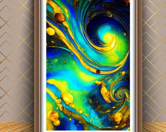 Abstract Swirl Art Print: No13 Home Decor (Digital Download)