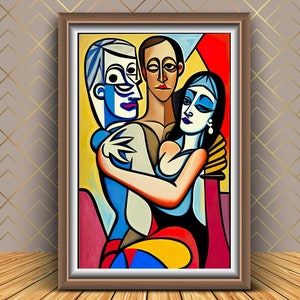 Cubism Art Print: Abstract Family Portrait (Digital Download)