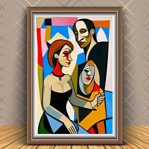 Cubism Family Art Print: Abstract Home Decor (Digital Download)
