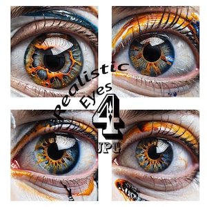 Realistyczne wydruki sztuki oka: nowoczesne pobieranie cyfrowe (4 JPG)