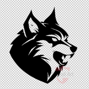 Wolf Silhouette SVG: Transparent PNG Clipart (Digital Download)
