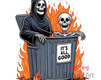 It's All Good Skull PNG: Sublimation Design (Digital Download)