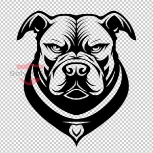 Pitbull Silhouette SVG: Transparent PNG Clipart (Digital Download)