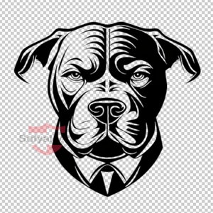 Pitbull Silhouette SVG: Transparent PNG Clipart (Digital Download)