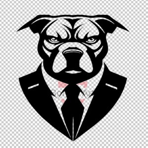 Pitbull Silhouette SVG: Tuxedo Dog Clipart (Digital Download)