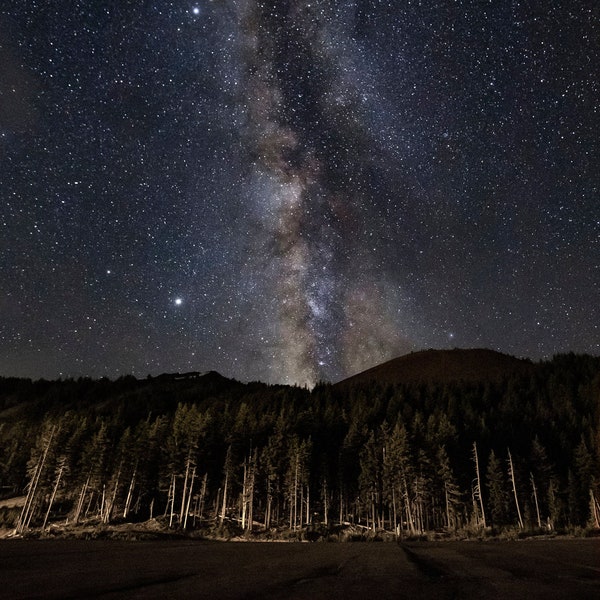 Pazifische Nordwest-Milchstraße | Biegung Oregon | Milchstraßenkunst | PNW-Kunst | Sterne | Nachthimmel Druck | Landschaftsfotografie | Leinwand | Metall