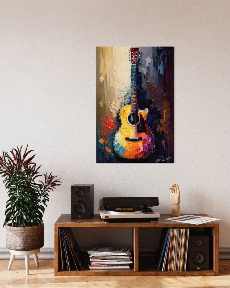 Acoustic Color Guitar Painting Music Prints Palette - Etsy