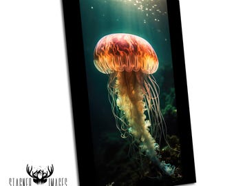 Golden Jellyfish 2: Ocean Aquatic Marine Life Wall Decor