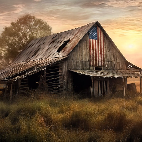 Glory Fades | Old Barn American Farmland | Barn Prints | USA | Farmhouse Decor | Rustic Barn Art | Canvas Prints | Metal Prints | Wall Art