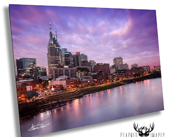 Zmierzch Music City 2020: Odbitki fotograficzne z panoramą Nashville w Tennessee