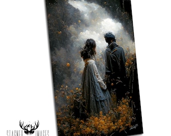 Wuthering Heights | Digital Oil Painting | Romantic Wall Art | Canvas Prints | Metal Prints | Floral Art Work | Home Decor |