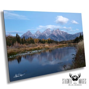 Snake River blaue Stunde | Grand Teton Nationalpark | Wyoming Drucke | Gebirge | Keilrahmen | Metall | Western Landschaft | Wohndekor