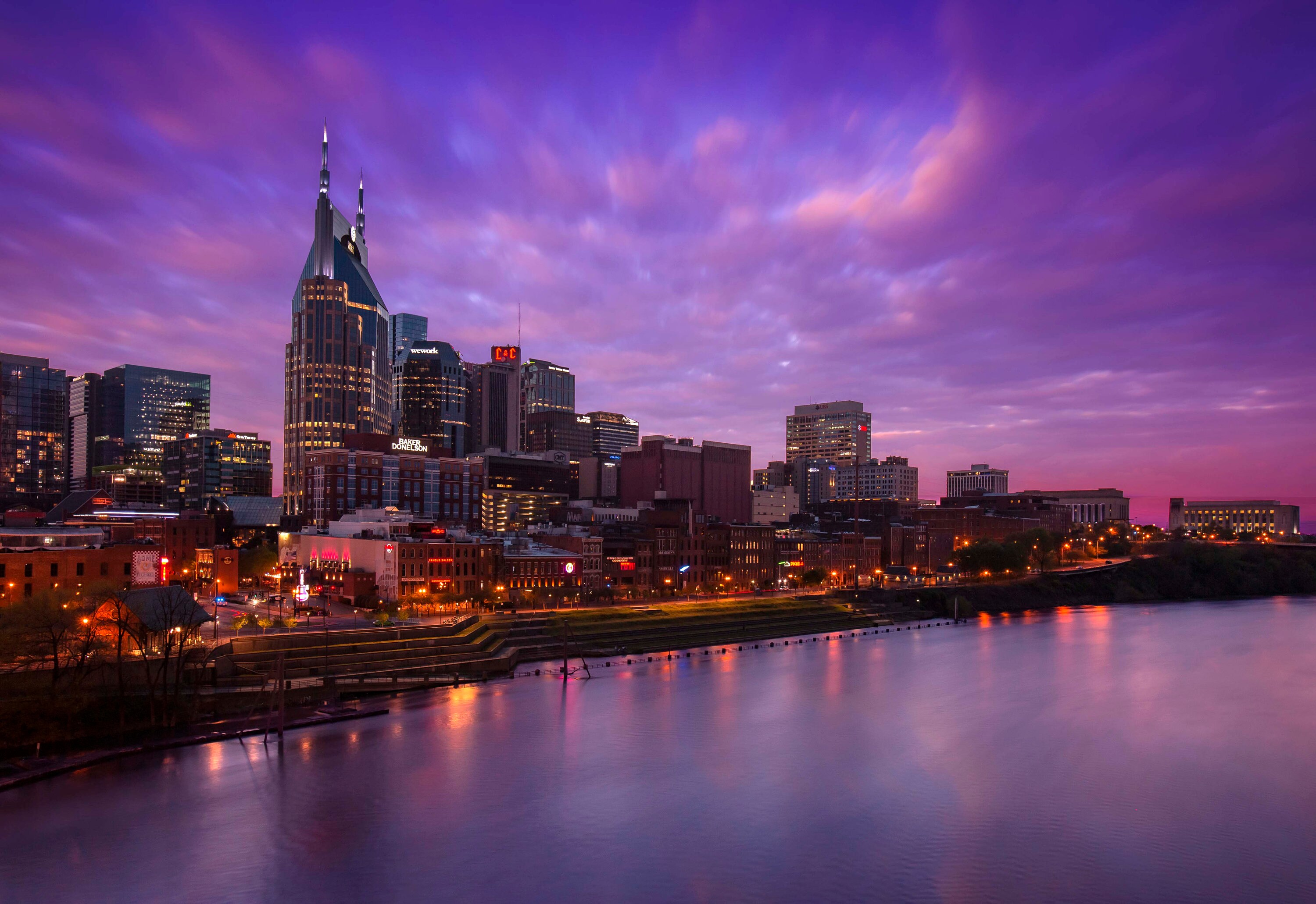 Music City Sunset Nashville Skyline Tennessee Photography Etsy
