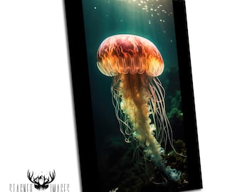 Golden Jellyfish 2: Ocean Aquatic Marine Life Wall Decor