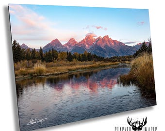 Schwabacher Landing Alpenglow: Grand Teton National Park