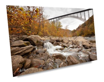 Wolf Creek Cascades: New River Gorge Fall Landscape Print