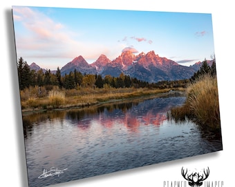 Schwabacher Landing Alpenglow: Grand Teton National Park