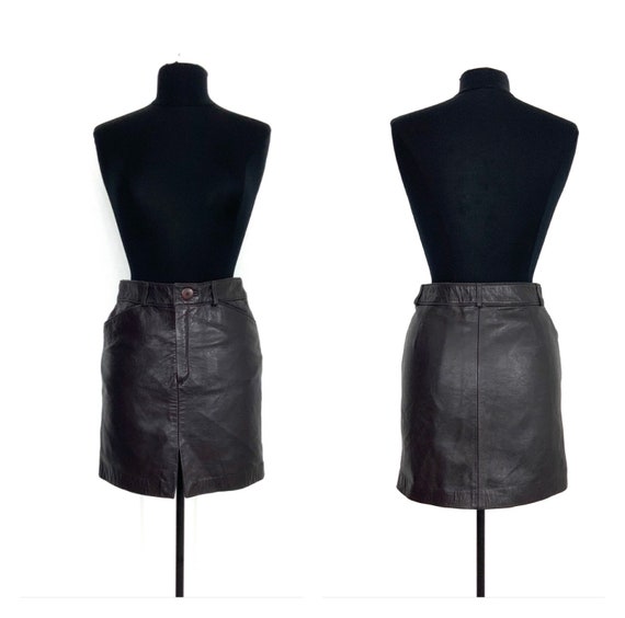 vintage leather mini skirt | leather miniskirt | v