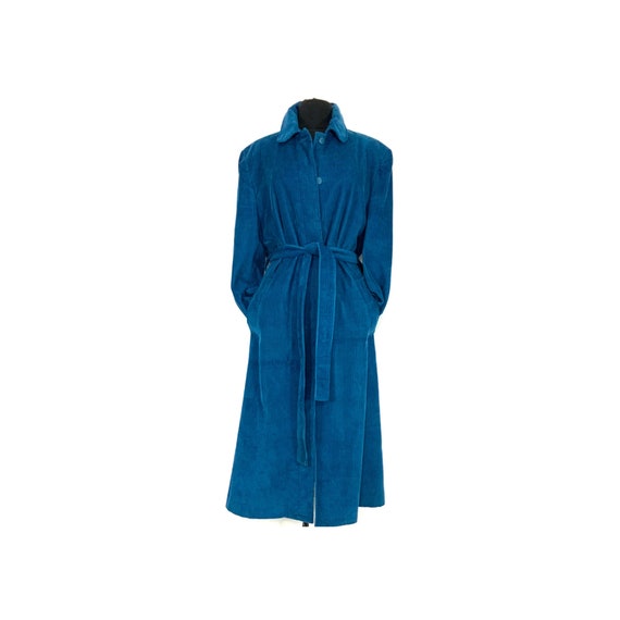 Blue corduroy trench coat women’s size 12 | vintag