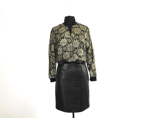 vintage glam top | gold pattern jacket | vintage c