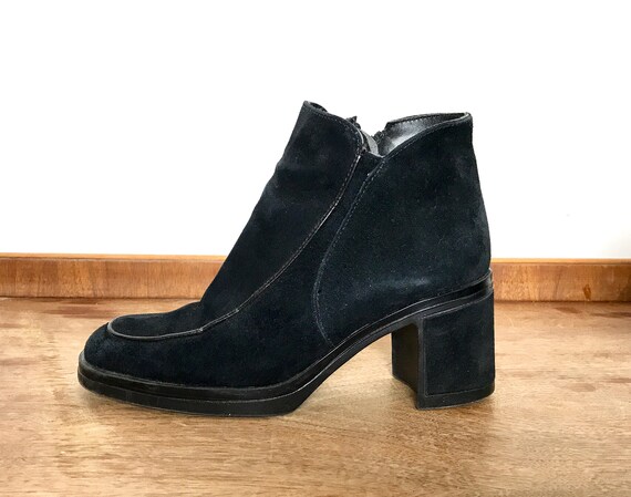 suede black booties