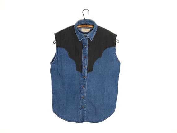 vintage denim vest | vintage denim shirt | denim s