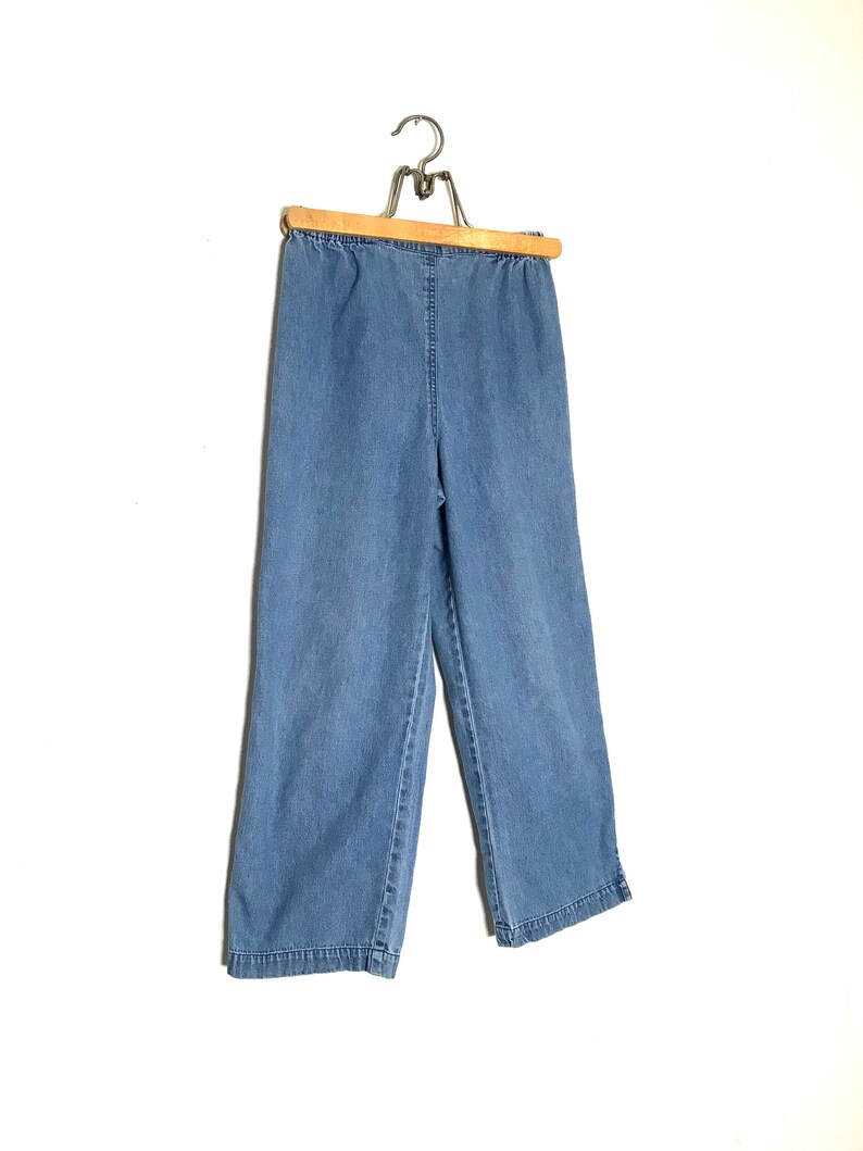 high waisted wide leg trousers vintage jean pants high wasted pants cropped denim trousers high waisted cropped denim pants