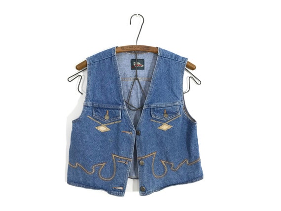 vintage denim vest | vintage jean vest | southwest