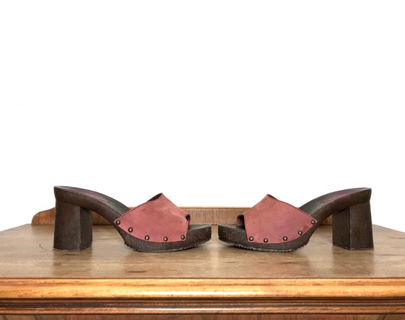 suede clogs | vintage leather clogs | vintage sued
