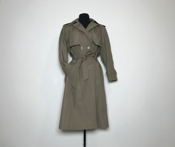 vintage trench coat medium| tan trench coat size 1