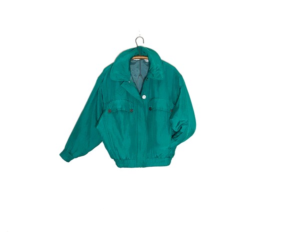vintage silk jacket | vintage silk bomber | green