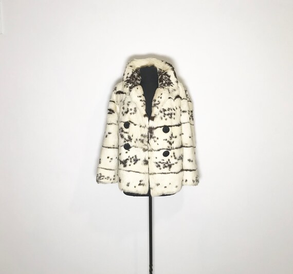 vintage fur coat | white rabbit fur coat medium |