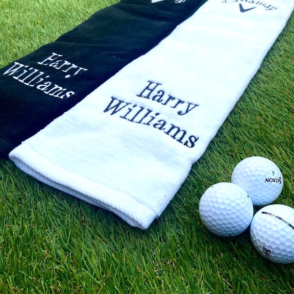 Personalised Callaway Tri Fold Golf Towel, Superb Golfing Gift