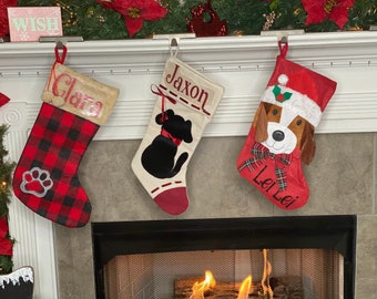Dog Christmas Stocking, Personalized Dog Stocking, Personalized Christmas Stockings, Custom Pet Stocking, Customized Holiday Stockings Kids